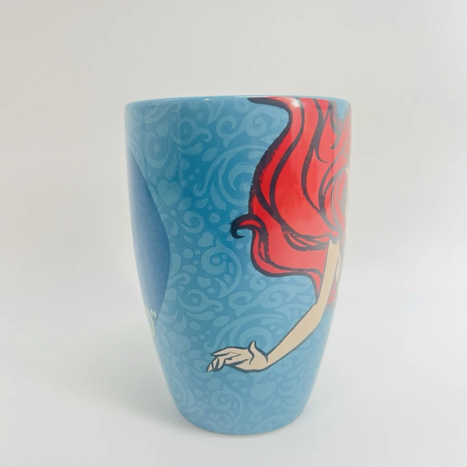 Taza de café azul Sirenita Ariel "Once I Wake Up" de los parques de Disney 5" 1988 Foto 4 de 4