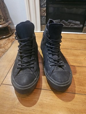 RARE  Converse Chuck Taylor All Star Waterproof Nubuck Boots Black 10 162409C