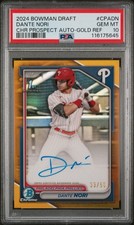 2024 Bowman Draft Dante Nori True Gold /50 Chrome Auto PSA 10