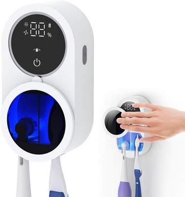 LifeBasis Toothbrush Holder with UVC & UVA Disinfection - Wall Mounted Brush Hol