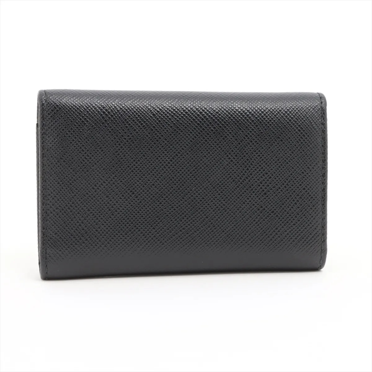 Prada Saffiano Metal 1PG004 Leather Key Case Black thumbnail 2
