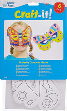 Maschere Da Farfalla Da Colorare, Ottime per Carnevale (Confezione Da 6)