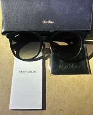 Max Mara MM0108-K 01B 54mm Black Women's Sunglasses Like New