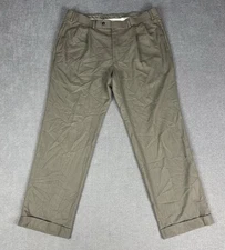 Lauren Ralph Lauren Pants Men's 36x32 Brown Pleated Dress Slacks Cuffed Classic