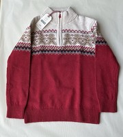 Fatface Kids Red/Cream Zip Neck Gingerbread Knit Jumper In Various Sizes *BNWT*
