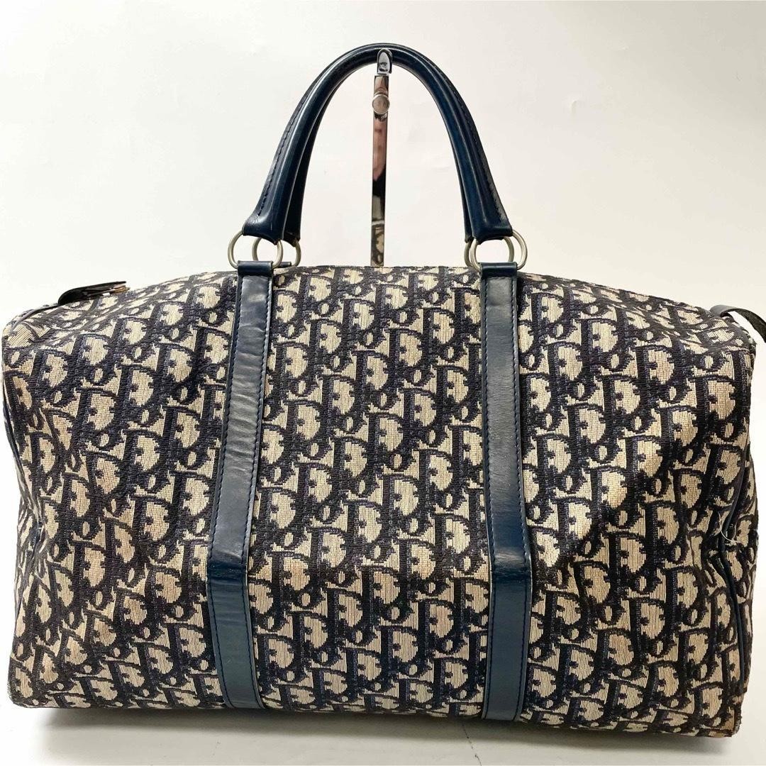 Christian Dior Boston Bag Canvas Navy Trotter Logo Women's From Japan Authentic thumbnail 16