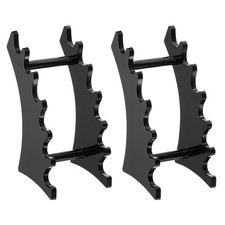 2 Pack Plastic Pen Holder 6-Slot Acrylic Pen Display Stand Horizontal Black