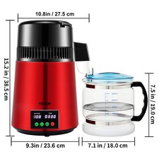 4L Water Distiller Purifier Filter 1 L/H Distilling Dispenser Softener Touch US