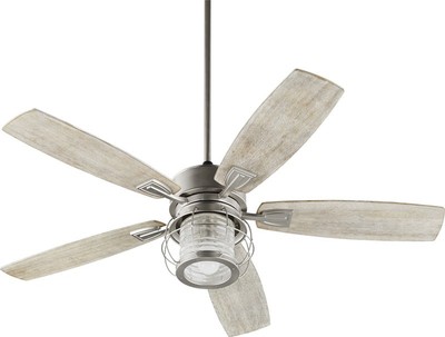 Quorum Galveston 52'' Ceiling Fan with CFL Light and Wall Control, Satin Nickel