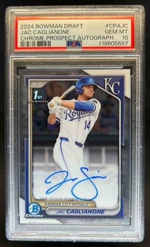 2024 Bowman Draft Jac Caglianone Chrome Auto 1st #CPA-JC Royals PSA 10