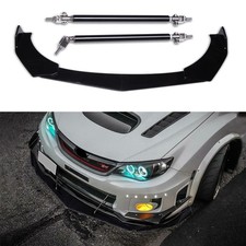 Universal Front Bumper Lip Splitter Adjustable 10 13 Support Rods Black Universal Front Bumper Lip Splitter Adjustable 10 13 Support Rods Black