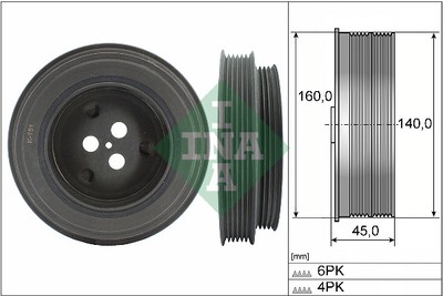 INA 544 0131 10 Belt Pulley, Crankshaft for Citroën, Ford, Peugeot