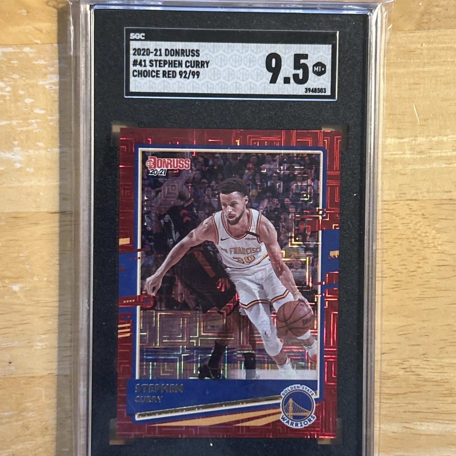 2020-21 Donruss Choice Red #41 Stephen Curry /99 Golden State Warriors SGC 9.5