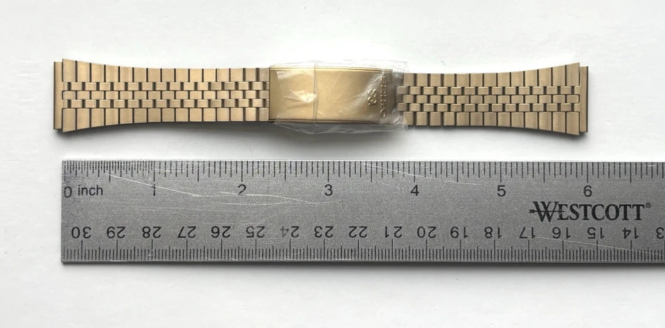 Correa de reloj Seiko SQ Z276 original chapada en oro extremos de 20 mm NOS Foto 2 de 4