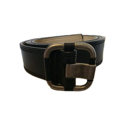 Vintage Men's Black Leather Belt 51'' X 1  1/2'' From Kmart Original Tag Attached