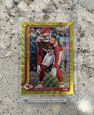 Trent McDuffie 2025 Topps Chrome Yellow Wave Refractor /275 KC Chiefs SP #154