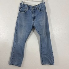 Levis 517 Jeans Mens 32 X 30 Boot Cut Light Blue Denim Distressed Cowboy Western