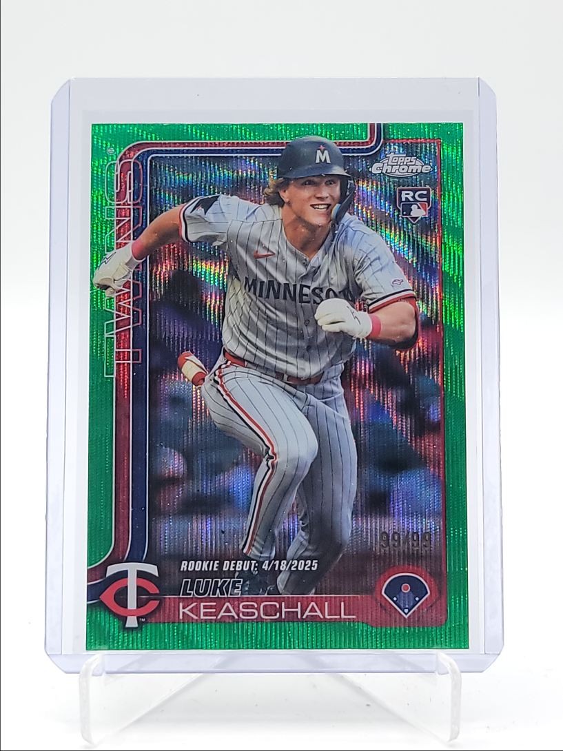 LUKE KEASCHALL 2025 TOPPS CHROME UPDATE ROOKIE DEBUT GREEN WAVE 99/99 Q3967