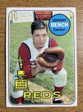 1969 Topps #95 Johnny Bench VG Very Good Cincinnati Reds Rookie Cup HOF