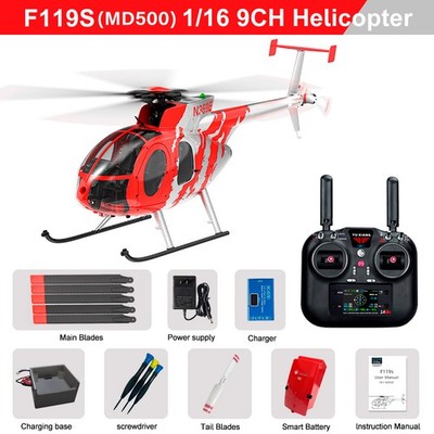 YUXIANG F119S MD500 RC Helicopter 9CH GPS Optical Flow Altitude Hold 1 Battery