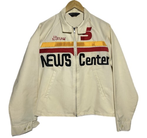 Vintage 1970s News Center Sportsmaster White/Red/Orange Jacket Size Small 22x24