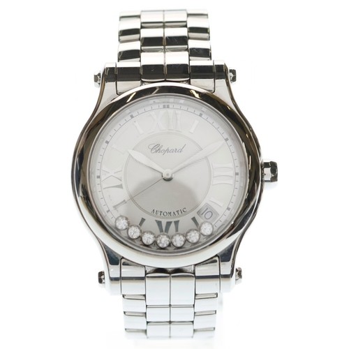 CHOPARD Happy Sport 36 Automatic 6p Diamond White Dial AT Watch Silver Used 3886