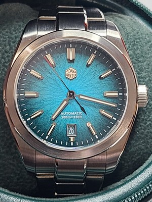 San Martin SN0144-GS JianZhan GADA 39mm Gradient Enamel Blue Dial Miyota 9015 