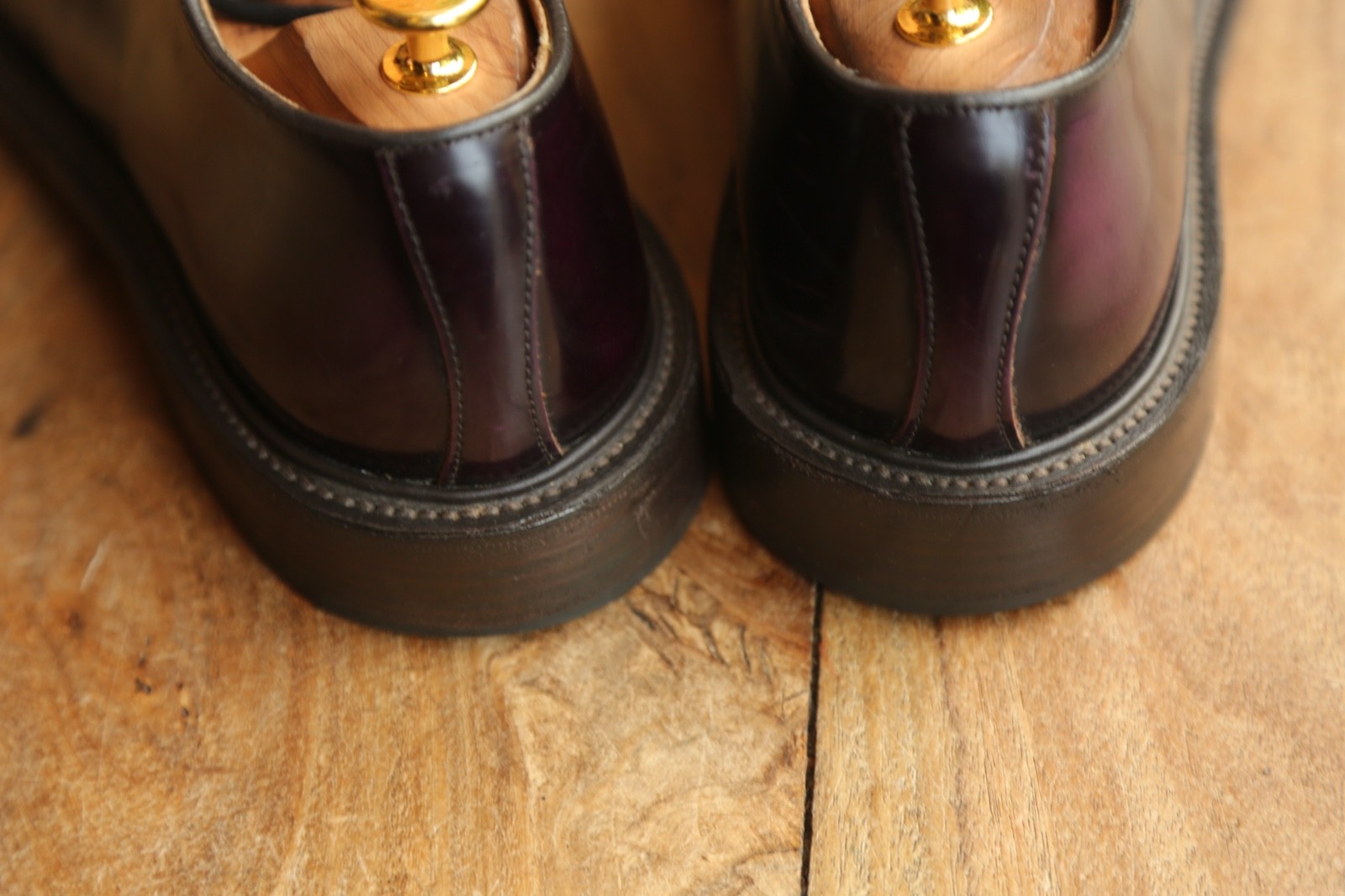 Tricker's Trickers Robert Purple Leather Derby Lace Up Shoes UK 8 US 9