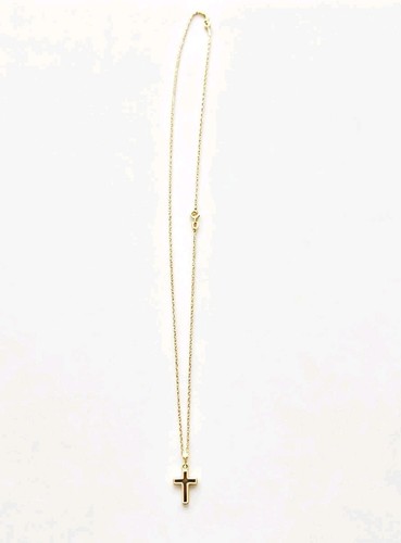 10K Yellow Gold Cross Pendant on 24" Chain 26" Total Length 2.2g Unisex