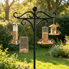 200 cm Garden Wild Bird Feeding Station Water Bath Seed Tray Hanging Feeder New.