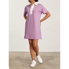 Everlane Organic Cotton Polo Dress Lilac White Collar Short Sleeve Size M