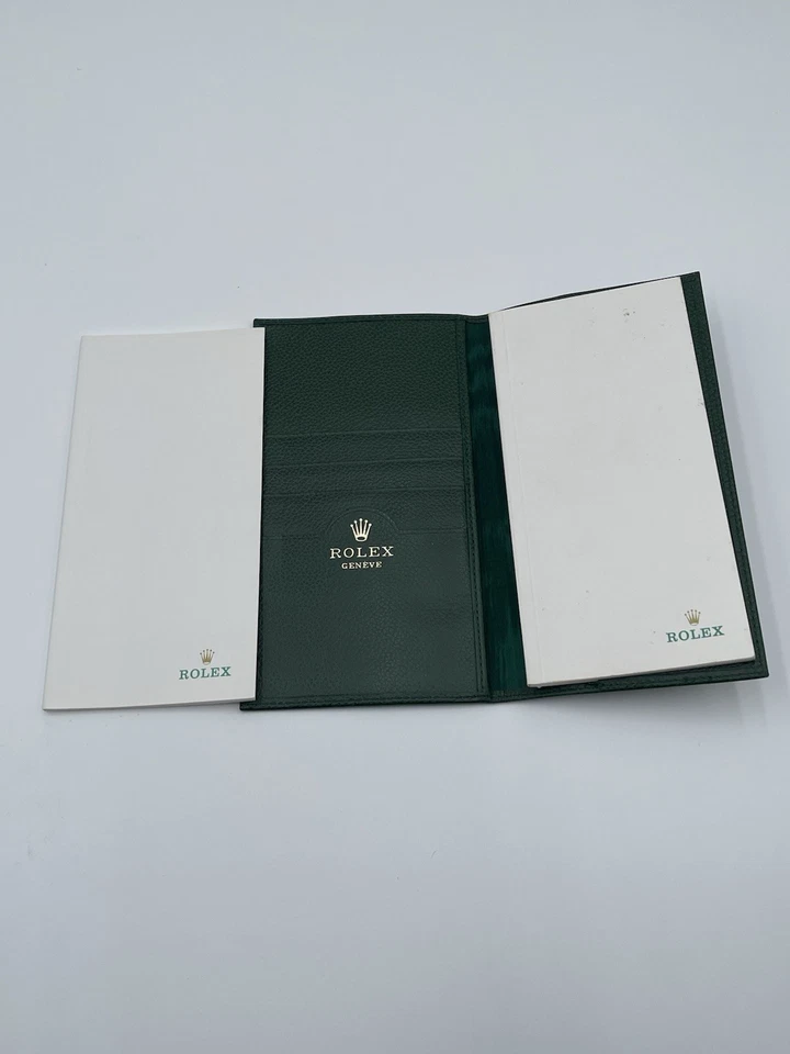 Portatarjetas y cheques de cuero Rolex 70.06.02 vintage. Funciona como billetera/note bloc Foto 2 de 3