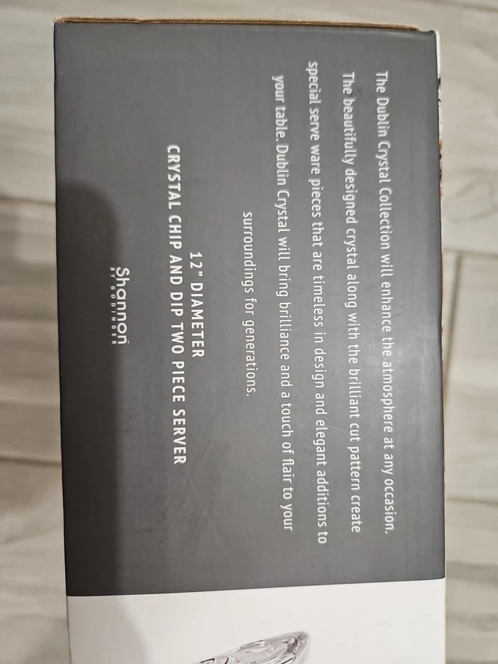 Dublin Crystal Collection Grande 2 Piezas Cristal Chip and Dip Servidor Por Godinger Foto 4 de 4