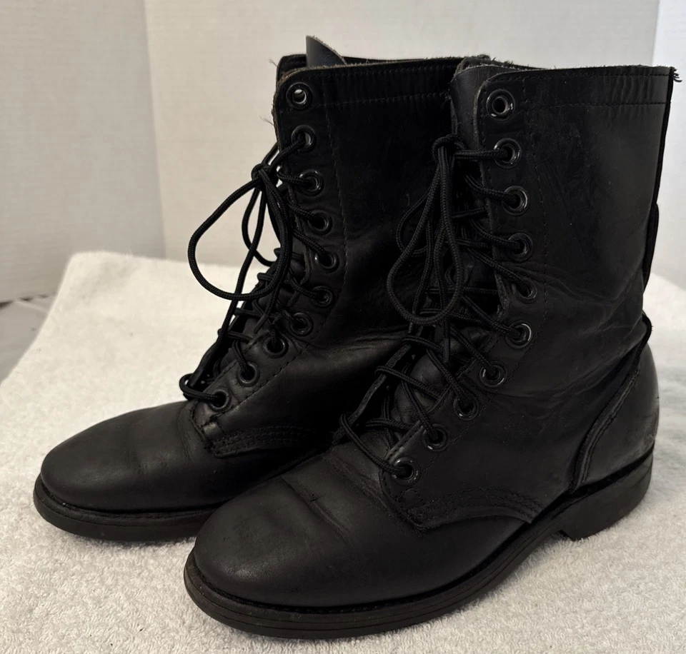 Botas Militares Hechas en EE. UU. Botas Militares de Cuero Negro Talla 7/Para Hombres 5E Foto 3 de 4