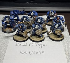 40k Ultramarine Assault Terminator Squad x10 - Magnetized Bases Painted