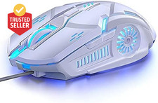 Gaming Mouse Wired, USB Computer Mice for Game Daily, Chroma RGB Backlit, 4 Ad