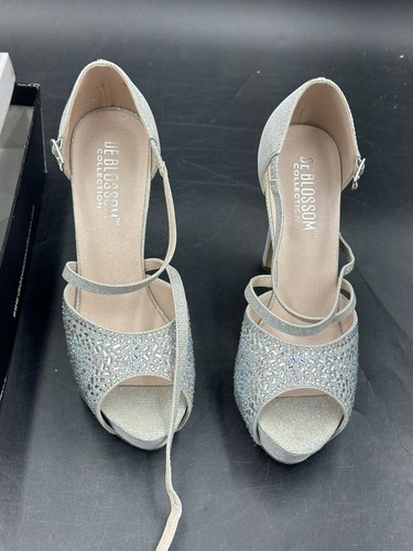 De Blossom Collection Tacones Plata Miya-280 Talla 8 - Imagen 2 de 9