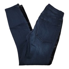 Good American Good Waist Crop Jeans 2/26 Black Velvet Blue Denim Skinny Stretch