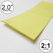 2" ID Yellow Heat Shrink Tube 2:1 ratio 2.0 wrap 2x24" 4 feet inch/ft/to 50mm