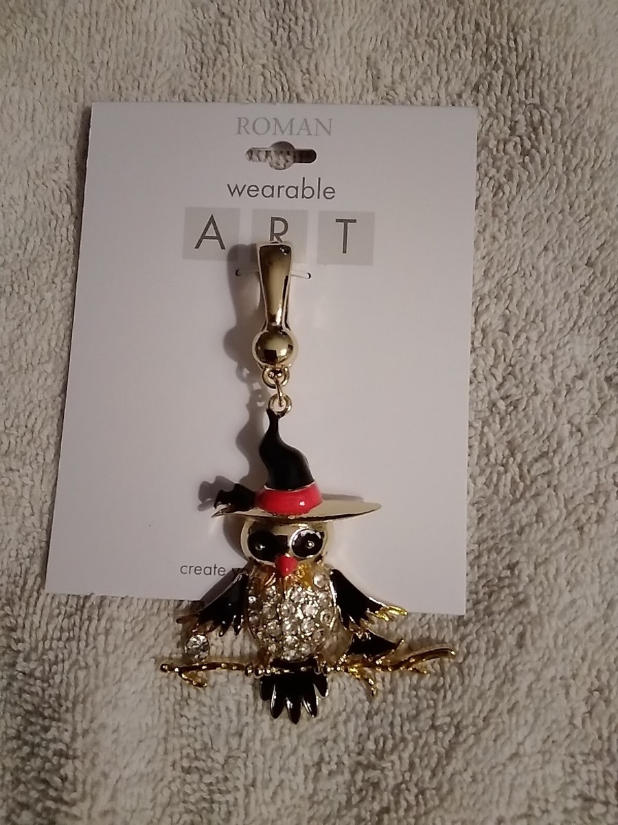 Roman Wearable Art Pendant Owl/Witch Halloween Jewelry NEW