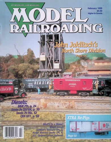 Model Railroading Magazine February 1999 B&M FTs, Santa Fe SD75M, Santa Fe PAs