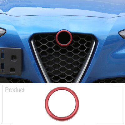 ABS Red Car Logo Outer Ring Decorative Frame For Alfa Romeo Giulia 2017-2020