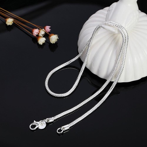 Heißer Verkauf 20-60cm 925 Sterling Silber 3mm Schlangenkette Halskette Armband für Frau - Bild 5 von 24