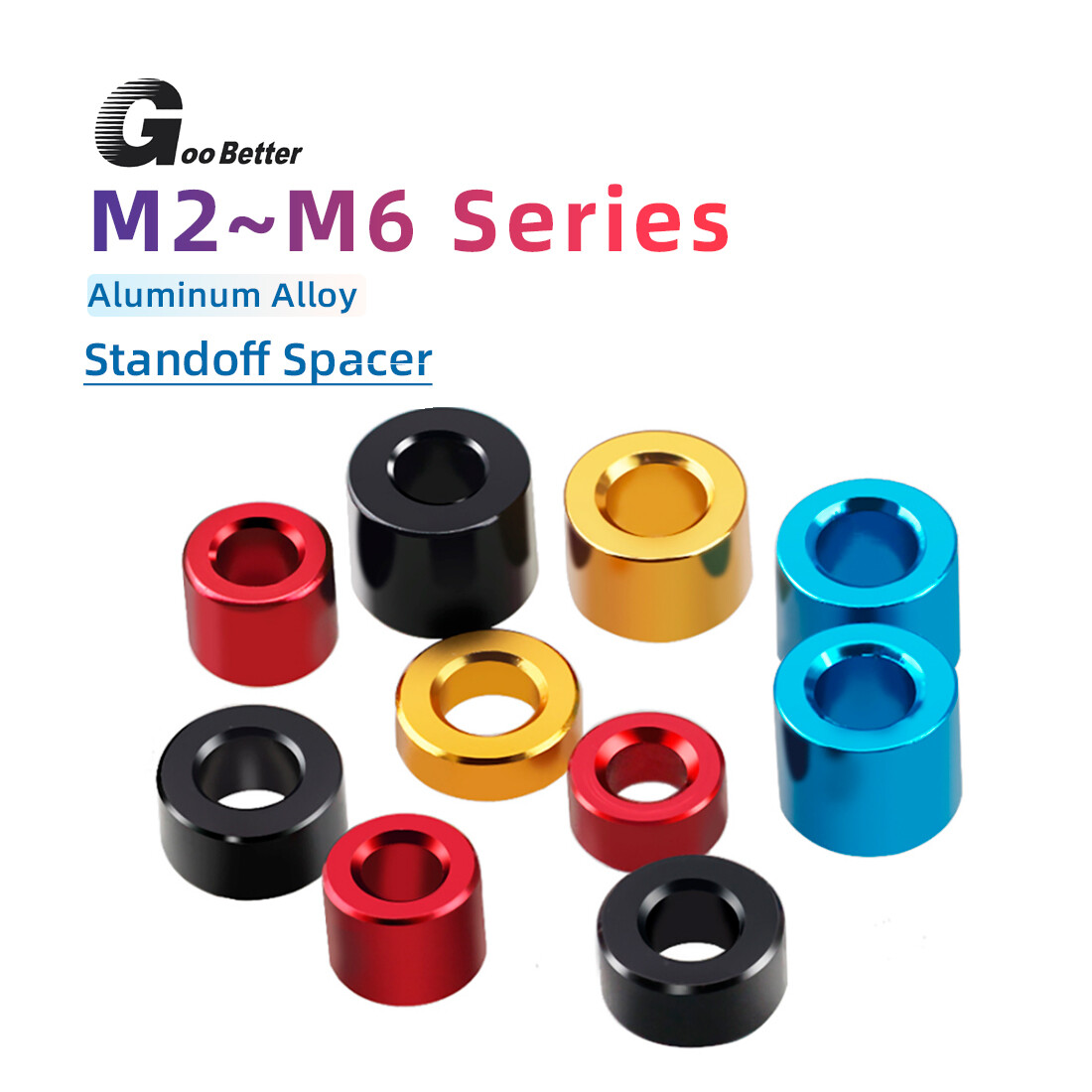 Aluminium Standoff Spacers M2 M3 M4 M5 M6 Anodised Stand Off Collar