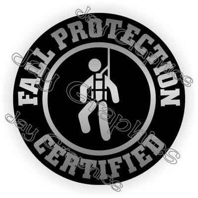 Fall Protection Certified Hard Hat Sticker  Safety Helmet Harness Decal SV