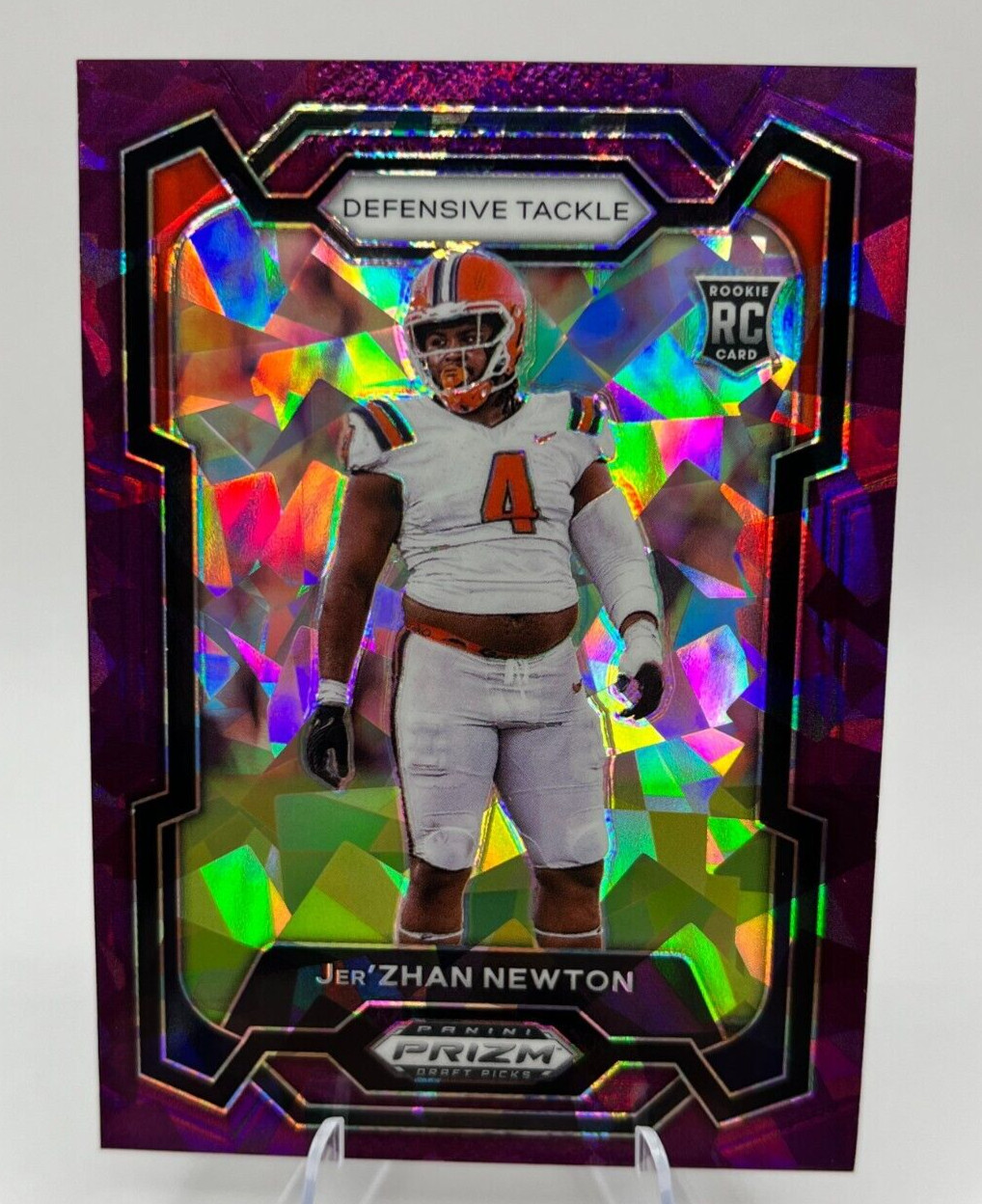 Jer'Zhan Newton Panini Prizm Draft Picks #136 Purple Ice