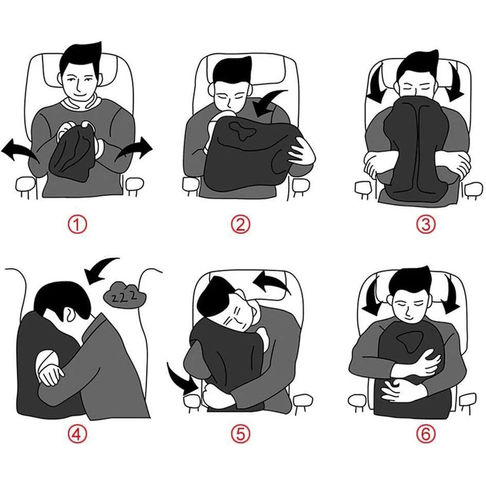 Inflatable Air Cushion Travel Pillow for Airplane Office Nap Rest Neck Head Chin - image 4 of 4