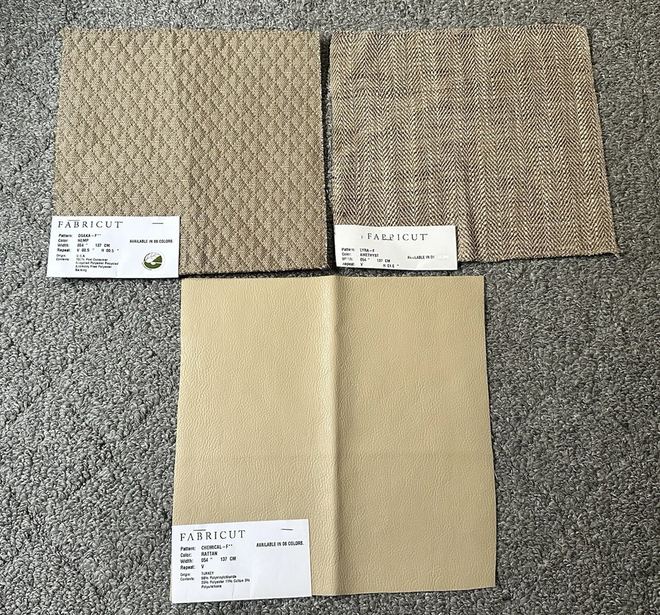 Lot of 9 Fabric Samples Duralee Fabricut S Harris Brown Beige Tan Neutral Crafts - Image 3 of 4