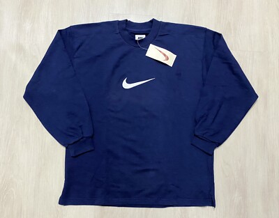 Deadstock Vintage Nike Pullover Center Swoosh Spellout 90s 90er Retro Air
