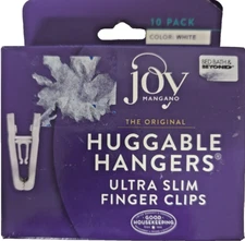 Lot of 2 Joy Mangano Original Huggable Hangers Ultra Slim Finger Clips 10pc/Box